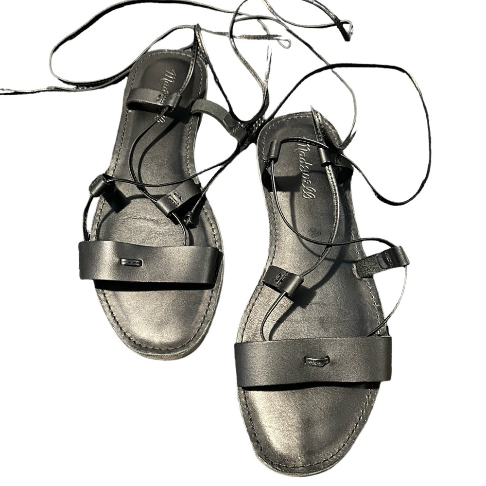 SOLD Madewell boardwalk lace up sandals in black leather